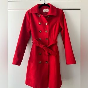 Red Double Breasted Coat! Perfect condition! Beautiful color!